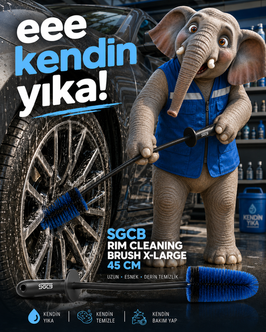 SGCB 45 cm XL Esnek Jant Temizlik Fırçası | Derin Jant İçi Detay Fırçası