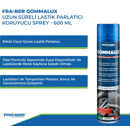 FRA-BER Gommalux 600 ml Uzun Süreli Lastik Parlatıcı ve Koruyucu Sprey