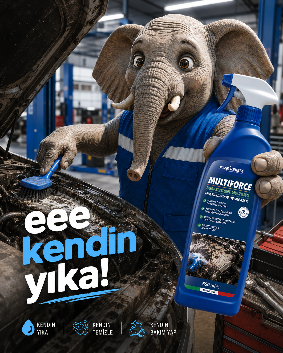 FRA-BER Multiforce 650 ml Çok Amaçlı Güçlü Yağ ve Kir Temizleyici Sprey